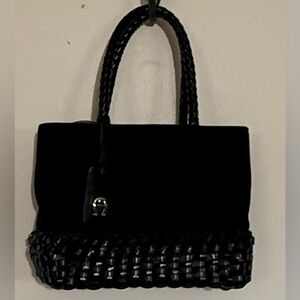 Vintage Etienne Aigner Black Women's Woven mini Tote Bag